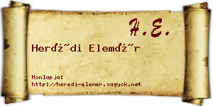 Herédi Elemér névjegykártya